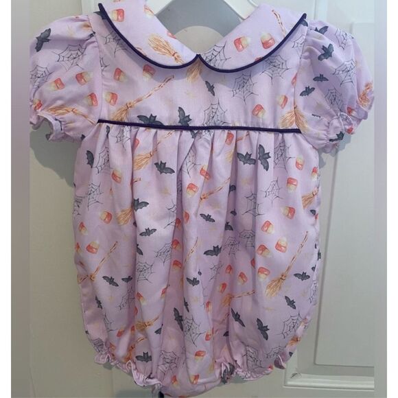 NWOT Smockingbird purple orange Halloween bubble, $75 6mon B44 - Picture 2 of 7